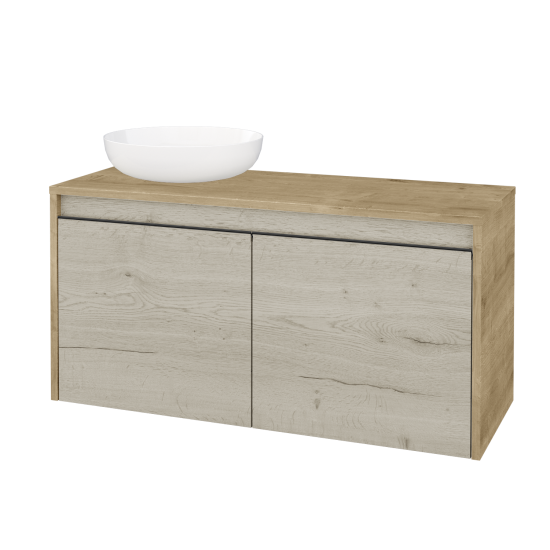 Skříňka pod umyvadlo VISIT SZD2 100 (pro umyvadlo Kaldewei Miena)  - D09 Arlington - Úchytka T33 - černá mat - D28 Alberta - Levé - Ne