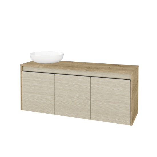 Skříňka pod umyvadlo VISIT SZD3 120 (pro umyvadlo Kaldewei Miena)  - D09 Arlington - Úchytka T33 - černá mat - D04 Dub - Levé - Ne