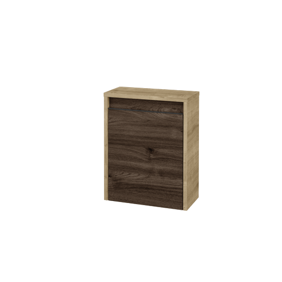 Nízká koupelnová skříňka VISIT SND 40  - D09 Arlington - Úchytka T33 - černá mat - D25 Teak - Levé - Ne