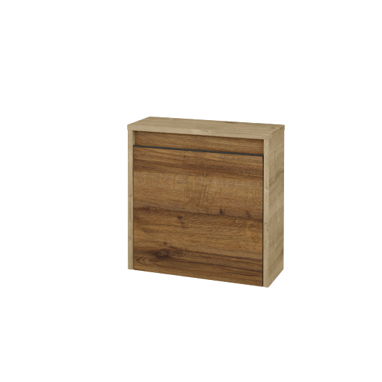 Nízká koupelnová skříňka VISIT SND 50  - D09 Arlington - Úchytka T33 - černá mat - D27 Cognac - Levé - Ne