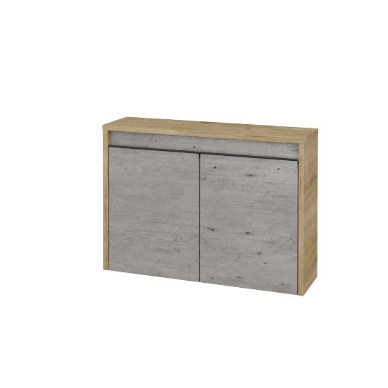 Nízká koupelnová skříňka VISIT SND2 70  - D09 Arlington - Úchytka T33 - černá mat - D01 Beton - Ne