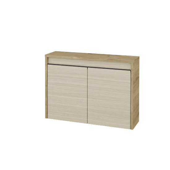 Nízká koupelnová skříňka VISIT SND2 70  - D09 Arlington - Úchytka T33 - černá mat - D04 Dub - Ne