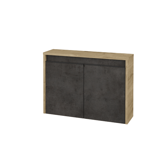 Nízká koupelnová skříňka VISIT SND2 70  - D09 Arlington - Úchytka T33 - černá mat - D16 Beton tmavý - Ne
