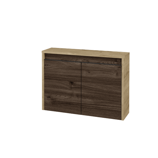 Nízká koupelnová skříňka VISIT SND2 70  - D09 Arlington - Úchytka T33 - černá mat - D25 Teak - Ne