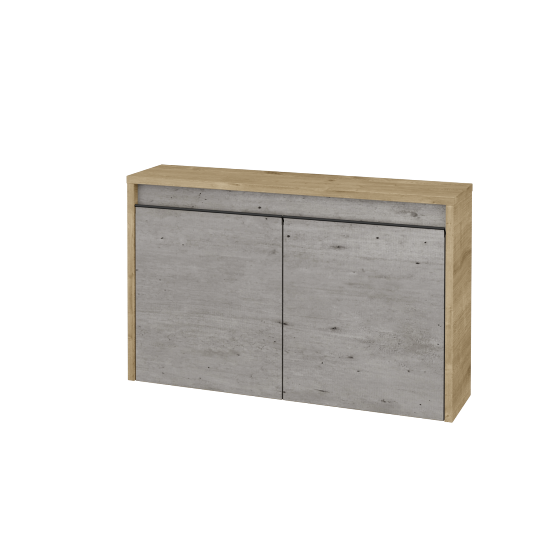 Nízká koupelnová skříňka VISIT SND2 80  - D09 Arlington - Úchytka T33 - černá mat - D01 Beton - Ne