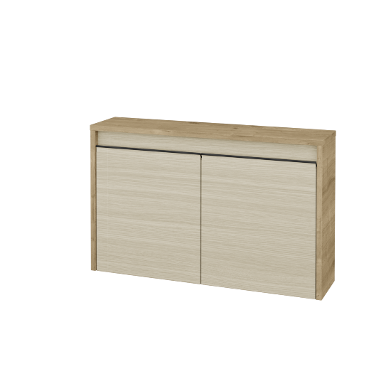 Nízká koupelnová skříňka VISIT SND2 80  - D09 Arlington - Úchytka T33 - černá mat - D04 Dub - Ne