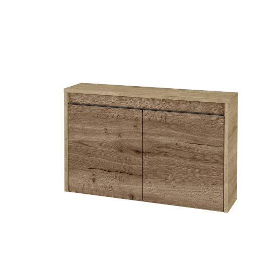 Nízká koupelnová skříňka VISIT SND2 80  - D09 Arlington - Úchytka T33 - černá mat - D21 Tobacco - Ne