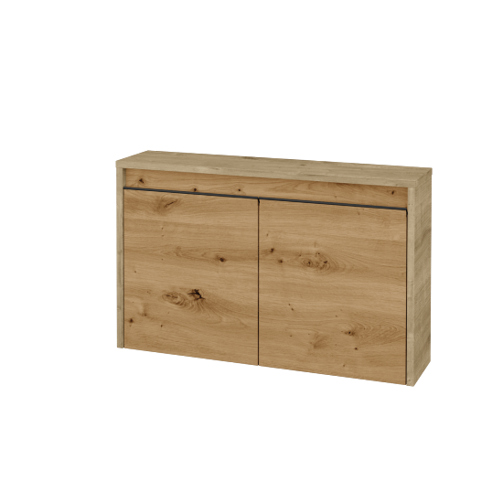 Nízká koupelnová skříňka VISIT SND2 80  - D09 Arlington - Úchytka T33 - černá mat - D22 Karamel - Ne