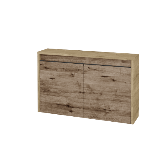 Nízká koupelnová skříňka VISIT SND2 80  - D09 Arlington - Úchytka T33 - černá mat - D23 Herkules - Ne