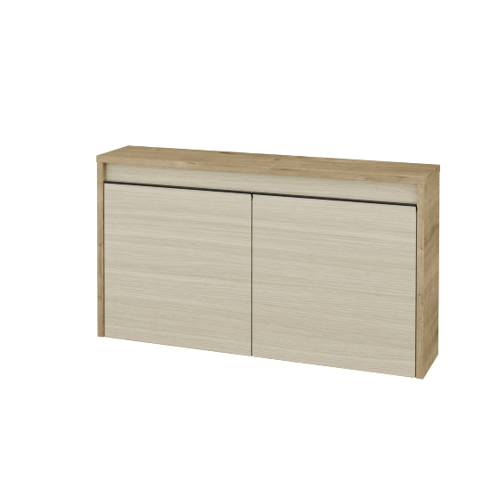 Nízká koupelnová skříňka VISIT SND2 90  - D09 Arlington - Úchytka T33 - černá mat - D04 Dub - Ne