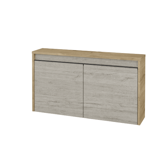 Nízká koupelnová skříňka VISIT SND2 90  - D09 Arlington - Úchytka T33 - černá mat - D05 Oregon - Ne