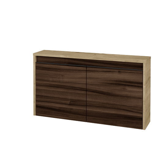 Nízká koupelnová skříňka VISIT SND2 90  - D09 Arlington - Úchytka T33 - černá mat - D06 Ořech - Ne