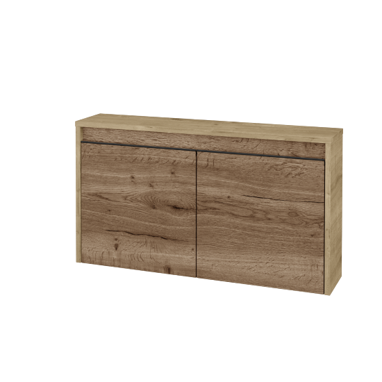 Nízká koupelnová skříňka VISIT SND2 90  - D09 Arlington - Úchytka T33 - černá mat - D21 Tobacco - Ne