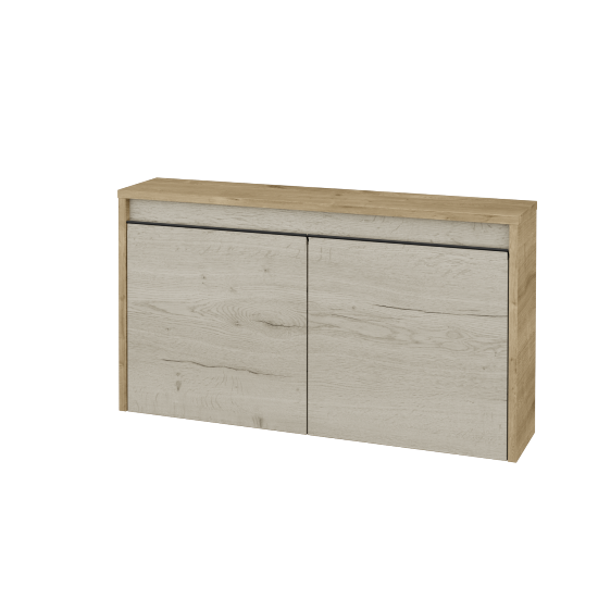 Nízká koupelnová skříňka VISIT SND2 90  - D09 Arlington - Úchytka T33 - černá mat - D28 Alberta - Ne