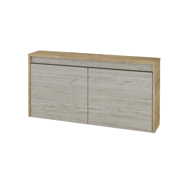 Nízká koupelnová skříňka VISIT SND2 100  - D09 Arlington - Úchytka T33 - černá mat - D05 Oregon - Ne