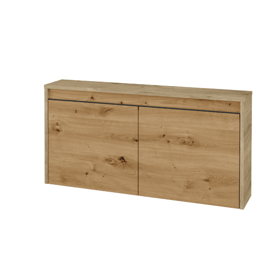 Nízká koupelnová skříňka VISIT SND2 100  - D09 Arlington - Úchytka T33 - černá mat - D22 Karamel - Ne