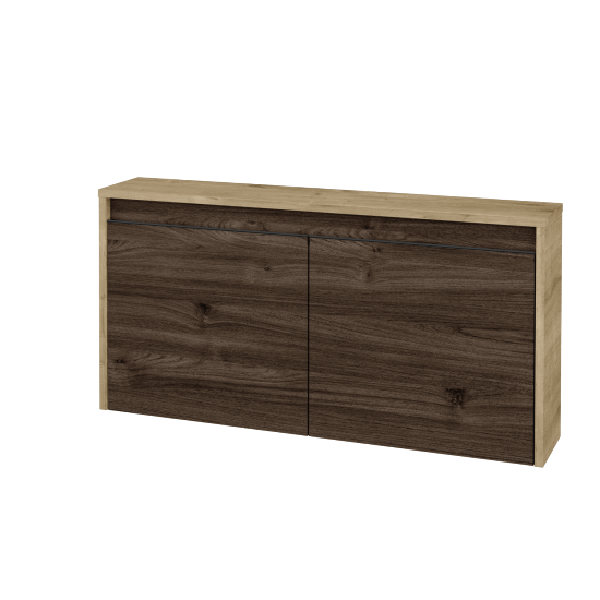 Nízká koupelnová skříňka VISIT SND2 100  - D09 Arlington - Úchytka T33 - černá mat - D25 Teak - Ne