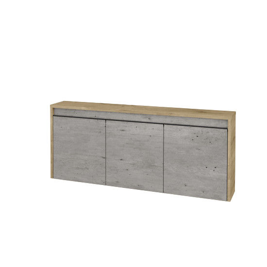 Nízká koupelnová skříňka VISIT SND3 120  - D09 Arlington - Úchytka T33 - černá mat - D01 Beton - Ne