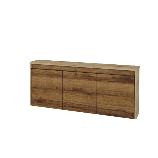 Nízká koupelnová skříňka VISIT SND3 120  - D09 Arlington - Úchytka T33 - černá mat - D27 Cognac - Ne