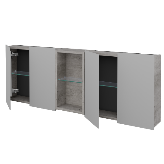 Čtyřdveřová galerka AVANTI GA4EO 140  - D01 Beton