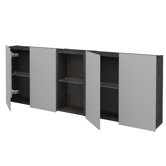 Čtyřdveřová galerka AVANTI GA4EO 140  - D16  Beton tmavý