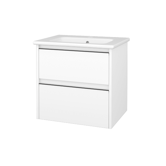 Skříňka pod umyvadlo BONO SZZ2 60 (umyvadlo Euphoria)  - N01 Bílá lesk - Úchytka T33 - N01 Bílá lesk