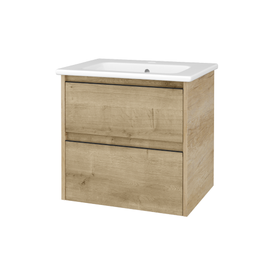 Skříňka pod umyvadlo BONO SZZ2 60 (umyvadlo Euphoria)  - D15 Nebraska - Úchytka T33 - černá mat - D09 Arlington