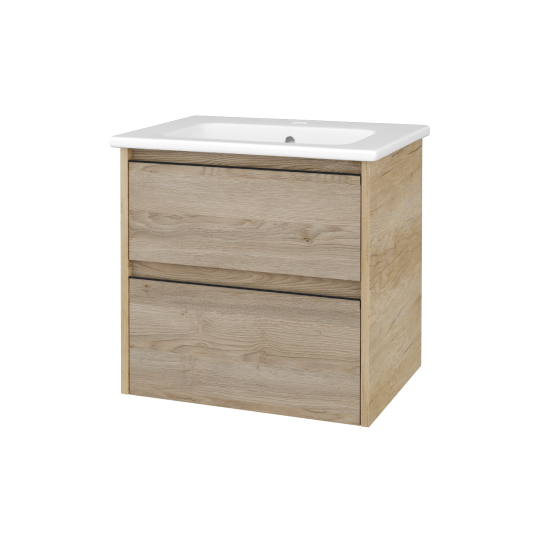 Skříňka pod umyvadlo BONO SZZ2 60 (umyvadlo Euphoria)  - D15 Nebraska - Úchytka T33 - černá mat - D17 Colorado