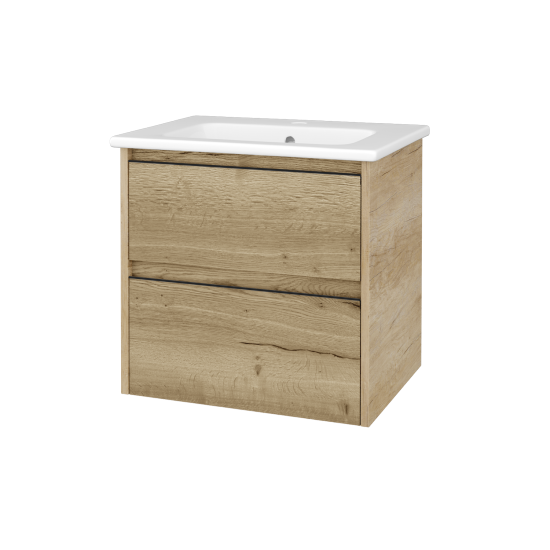 Skříňka pod umyvadlo BONO SZZ2 60 (umyvadlo Euphoria)  - D15 Nebraska - Úchytka T33 - černá mat - D26 Ontario