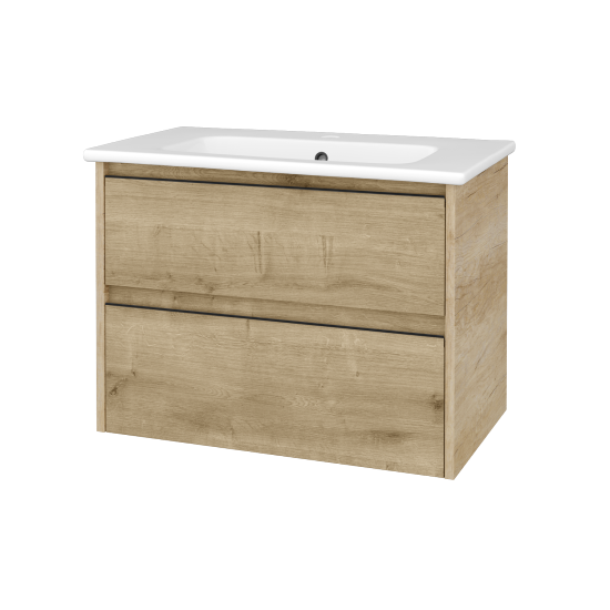 Skříňka pod umyvadlo BONO SZZ2 80 (umyvadlo Euphoria)  - D15 Nebraska - Úchytka T33 - černá mat - D09 Arlington