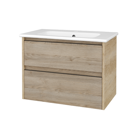 Skříňka pod umyvadlo BONO SZZ2 80 (umyvadlo Euphoria)  - D15 Nebraska - Úchytka T33 - černá mat - D17 Colorado