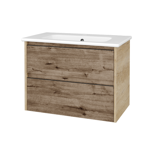 Skříňka pod umyvadlo BONO SZZ2 80 (umyvadlo Euphoria)  - D15 Nebraska - Úchytka T33 - černá mat - D23 Herkules