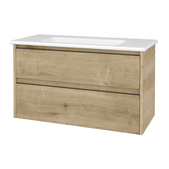 Skříňka pod umyvadlo BONO SZZ2 100 (umyvadlo Euphoria)  - D15 Nebraska - Úchytka T33 - černá mat - D09 Arlington