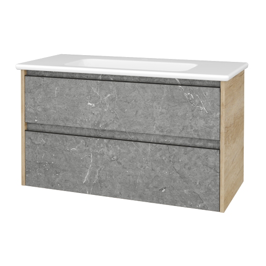 Skříňka pod umyvadlo BONO SZZ2 100 (umyvadlo Euphoria)  - D15 Nebraska - Úchytka T33 - černá mat - D20 Galaxy