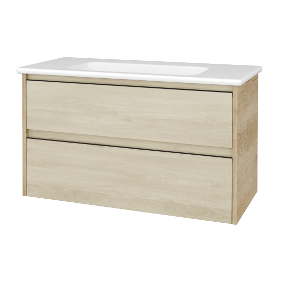 Skříňka pod umyvadlo BONO SZZ2 100 (umyvadlo Euphoria)  - D15 Nebraska - Úchytka T33 - černá mat - D24 Ohio