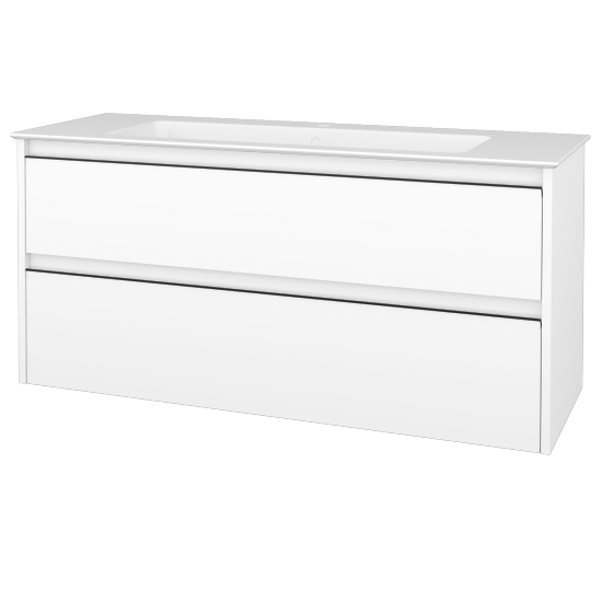 Skříňka pod umyvadlo BONO SZZ2 120 (umyvadlo Pura)  - N01 Bílá lesk - Úchytka T33 - N01 Bílá lesk