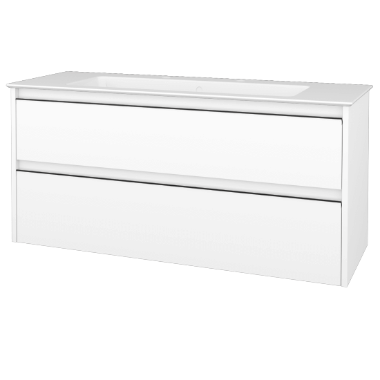 Skříňka pod umyvadlo BONO SZZ2 120 (umyvadlo Pura)  - N01 Bílá lesk - Úchytka T33 - N01 Bílá lesk