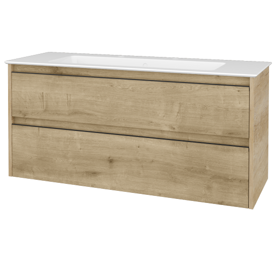 Skříňka pod umyvadlo BONO SZZ2 120 (umyvadlo Pura se 2 otvory pro baterii)  - D15 Nebraska - Úchytka T33 - černá mat - D09 Arlington