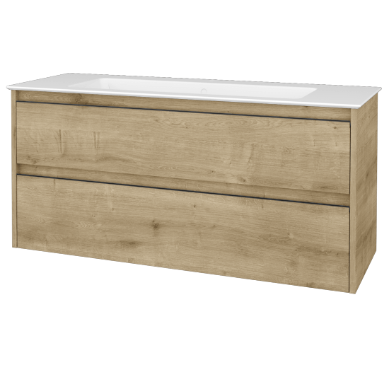 Skříňka pod umyvadlo BONO SZZ2 120 (umyvadlo Pura bez otvoru pro baterii)  - D09 Arlington - Úchytka T33 - černá mat - D09 Arlington