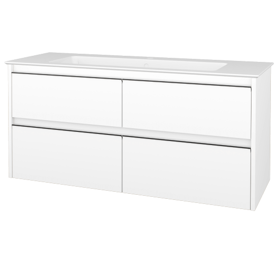 Skříňka pod umyvadlo BONO SZZ4 120 (umyvadlo Pura)  - N01 Bílá lesk - Úchytka T33 - černá mat - N01 Bílá lesk