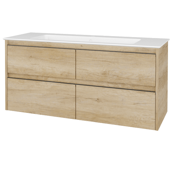 Skříňka pod umyvadlo BONO SZZ4 120 (umyvadlo Pura)  - D15 Nebraska - Úchytka T33 - černá mat - D15 Nebraska