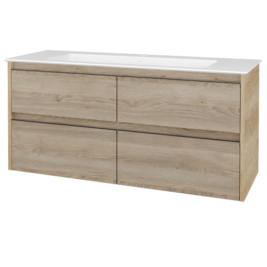 Skříňka pod umyvadlo BONO SZZ4 120 (umyvadlo Pura)  - D15 Nebraska - Úchytka T33 - černá mat - D17 Colorado