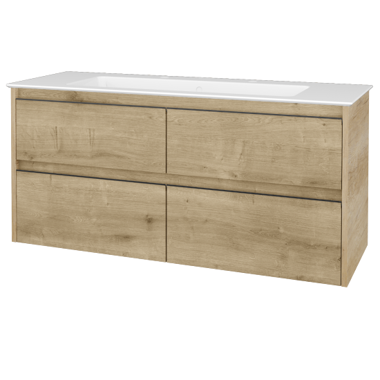 Skříňka pod umyvadlo BONO SZZ4 120 (umyvadlo Pura)  - D15 Nebraska - Úchytka T33 - černá mat - D09 Arlington