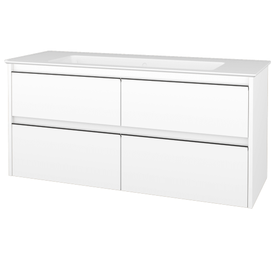 Skříňka pod umyvadlo BONO SZZ4 120 (umyvadlo Pura)  - N01 Bílá lesk - Úchytka T33 - černá mat - N01 Bílá lesk