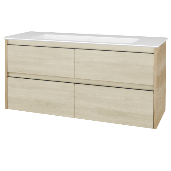 Skříňka pod umyvadlo BONO SZZ4 120 (umyvadlo Pura)  - D15 Nebraska - Úchytka T33 - černá mat - D24 Ohio