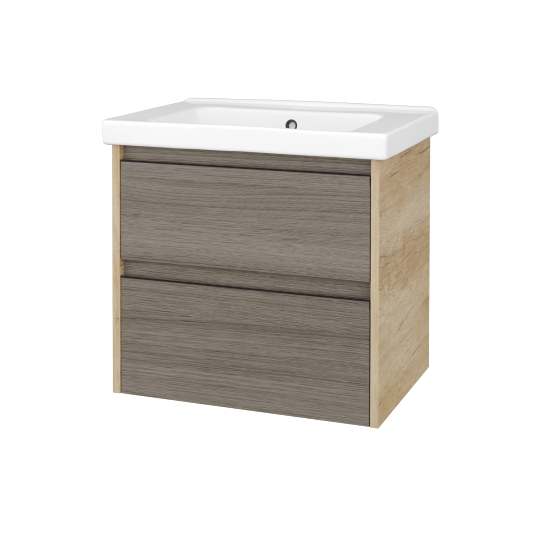 Skříňka pod umyvadlo BONO SZZ2 65 (umyvadlo Harmonia)  - D15 Nebraska - Úchytka T33 - černá mat - D03 Cafe