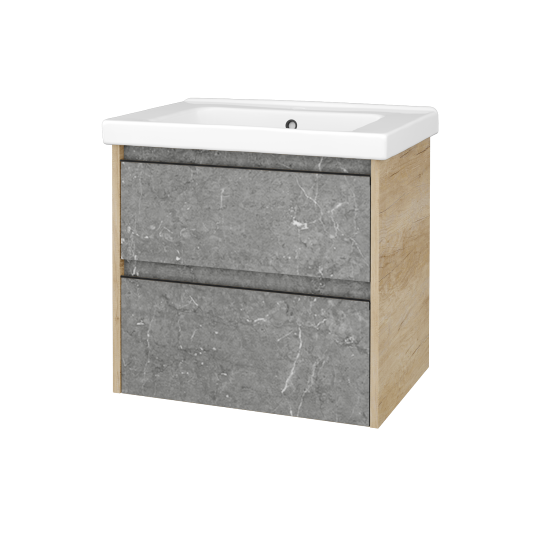 Skříňka pod umyvadlo BONO SZZ2 65 (umyvadlo Harmonia)  - D15 Nebraska - Úchytka T33 - černá mat - D20 Galaxy