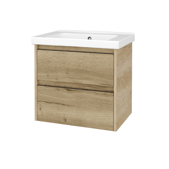 Skříňka pod umyvadlo BONO SZZ2 65 (umyvadlo Harmonia)  - D15 Nebraska - Úchytka T33 - černá mat - D26 Ontario