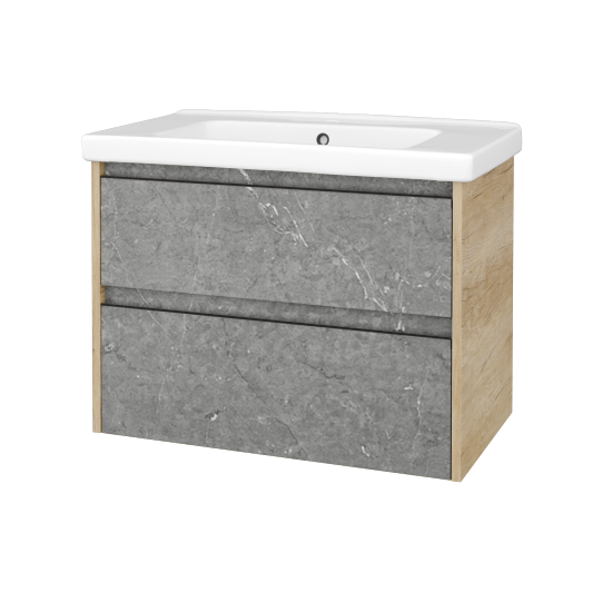 Skříňka pod umyvadlo BONO SZZ2 80 (umyvadlo Harmonia)  - D15 Nebraska - Úchytka T33 - černá mat - D20 Galaxy