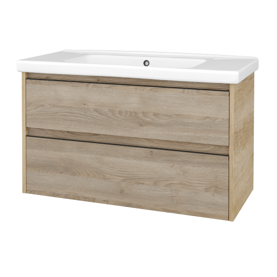 Skříňka pod umyvadlo BONO SZZ2 100 (umyvadlo Harmonia)  - D15 Nebraska - Úchytka T33 - černá mat - D17 Colorado